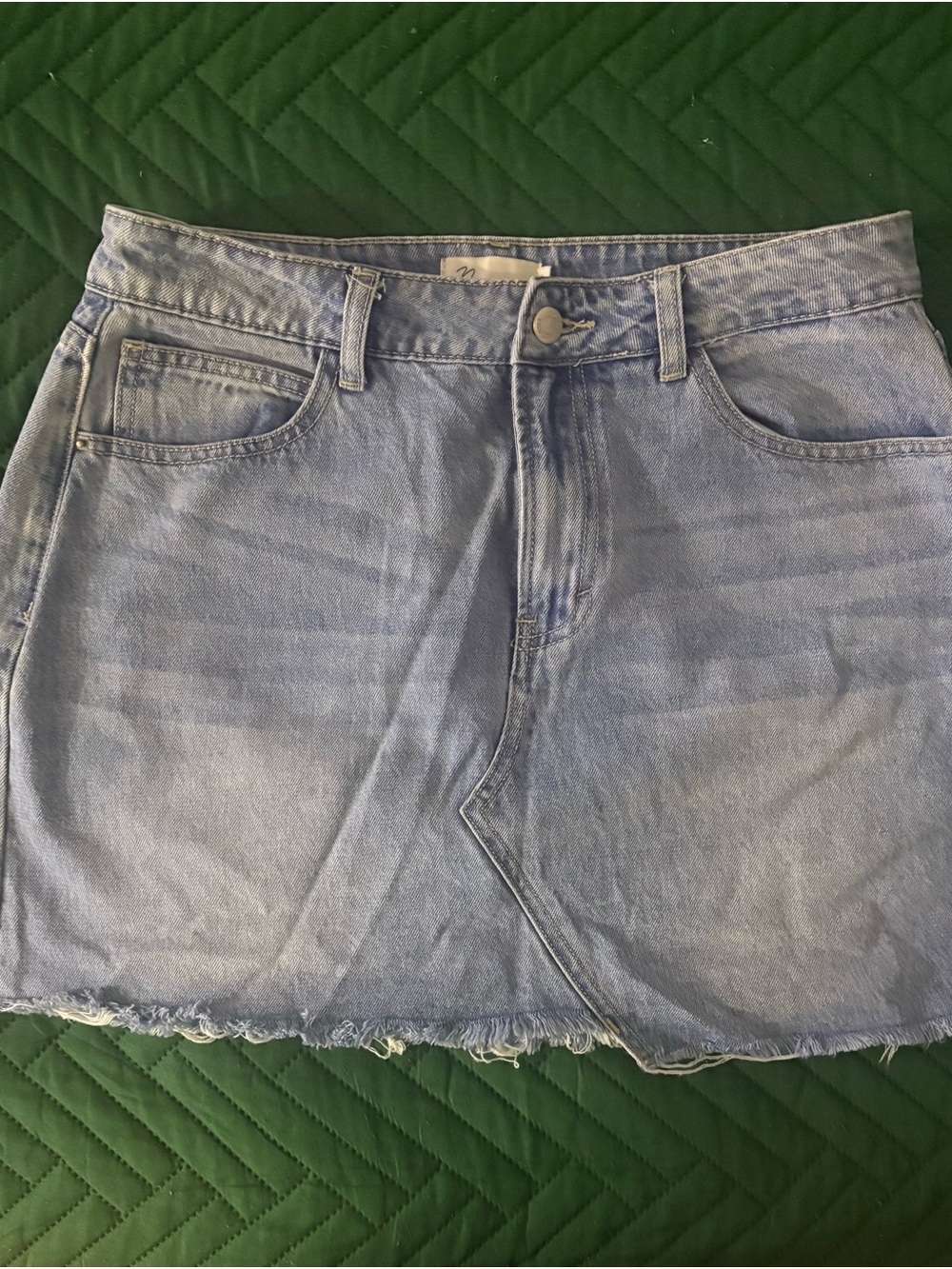 Light Wash Denim Mini Skirt - Classic Casual